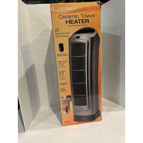 Lasko Portable Oscillating Ceramic Space Heater Tower &Digital Display,Remote - Picture 5 of 5